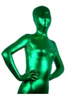 Second Skin Cool Green Zentai Costume Wetlook Unitard Skinsuit Shiny Metallic Unisex Zentai Suit Holiday Costume