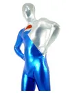 Blue and Silver Zentai Costume Wetlook Unitard Skinsuit Shiny Metallic Unisex Catsuit Second Skin Clothing Party Costume Blue and Silver Zentai Costume Wetlook Unitard Skinsuit Shiny Metallic Unisex Catsuit Second Skin Clothing Party Costume