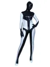 Second Skin Black and White Zentai Costume Wetlook Unitard Skinsuit Shiny Metallic Unisex Zentai Suit Holiday Costume