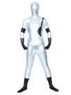Second Skin White and Black Zentai Costume Wetlook Unitard Skinsuit Shiny Metallic Unisex Zentai Suit Holiday Costume
