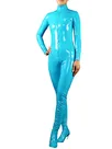 Azure Wetlook Unitard PVC Front Open Unisex Catsuit Second Skin Clothing Party Costume Azure Wetlook Unitard PVC Front Open Unisex Catsuit Second Skin Clothing Party Costume