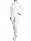 White Wetlook Unitard PVC Front Open Unisex Catsuit Second Skin Clothing Party Costume White Wetlook Unitard PVC Front Open Unisex Catsuit Second Skin Clothing Party Costume