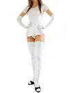 Second Skin White Short Sleeves Zentai Costume Wetlook Shiny Metallic Sexy Dress Second Skin White Short Sleeves Zentai Costume Wetlook Shiny Metallic Sexy Dress
