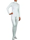 White Wetlook Unitard PVC Front Open Unisex Catsuit Second Skin Clothing Party Costume White Wetlook Unitard PVC Front Open Unisex Catsuit Second Skin Clothing Party Costume