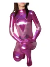Purple Wetlook Unitard PVC Catsuit Second Skin Clothing Sexy Costume Purple Wetlook Unitard PVC Catsuit Second Skin Clothing Sexy Costume
