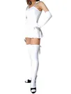 Second Skin Unusual White Zentai Costume Wetlook Shiny Metallic Sexy Dress