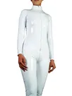White Wetlook Unitard PVC Front Open Unisex Catsuit Second Skin Clothing Party Costume White Wetlook Unitard PVC Front Open Unisex Catsuit Second Skin Clothing Party Costume