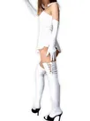 Second Skin Unusual White Zentai Costume Wetlook Shiny Metallic Sexy Dress