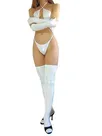 Second Skin Ideal White Zentai Costume Wetlook Shiny Metallic Sexy Costume