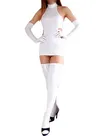 Second Skin Cheap White Zentai Costume Wetlook Shiny Metallic Sexy Dress Second Skin Cheap White Zentai Costume Wetlook Shiny Metallic Sexy Dress