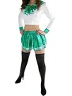 Long Sleeves Zentai Costume Wetlook Shiny Metallic Skirt Second Skin Clothing
