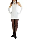 Second Skin Superior Superior White Zentai Costume Wetlook Shiny Metallic Sexy Dress