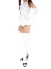 Cool White Zentai Costume Wetlook Shiny Metallic Bowknot Mini Skirt Second Skin Clothing Cool White Zentai Costume Wetlook Shiny Metallic Bowknot Mini Skirt Second Skin Clothing