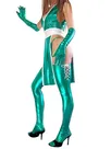 Second Skin Cheap Green Zentai Costume Wetlook Shiny Metallic Sexy Costume