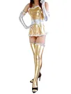 Second Skin Cheap Gold Zentai Costume Wetlook Shiny Metallic Lace Trim Sexy Dress Second Skin Cheap Gold Zentai Costume Wetlook Shiny Metallic Lace Trim Sexy Dress