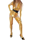 Second Skin Cheap Classic Gold Zentai Costume Wetlook Shiny Metallic Sexy Costume