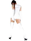 Cool White Zentai Costume Wetlook Shiny Metallic Bowknot Mini Skirt Second Skin Clothing Cool White Zentai Costume Wetlook Shiny Metallic Bowknot Mini Skirt Second Skin Clothing