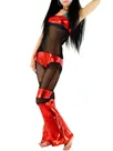 Red Zentai Costume Wetlook Unitard Skinsuit Shiny Metallic with Velour Fabric Half Length Sleeveless Catsuit Second Skin Clothing