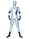 Second Skin the Silver Surfer Zentai Costume Wetlook Unitard Skinsuit Shiny Metallic Super Hero Costume