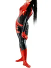 Zentai Costume Wetlook Unitard Skinsuit Shiny Metallic Unisex Catsuit Second Skin Clothing Party Costume with Black and Red Pattern