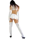 Second Skin White Zentai Costume Wetlook Shiny Metallic Sexy Four-set Costume