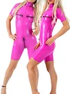 Pink Short Legs and Sleeves Latex Zentai Catsuit Second Skin Clothing