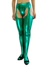 Second Skin Green Zentai Costume Wetlook Shiny Metallic Sexy Shorts