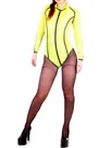 Front Open Latex Sports Half Length Catsuit Second Skin Clothing
