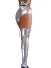 Second Skin Silver Spandex Costume Wetlook Shiny Metallic Sexy Bottom Second Skin Silver Spandex Costume Wetlook Shiny Metallic Sexy Bottom