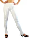 Second Skin White Spandex Costume Wetlook Shiny Metallic Sexy Trousers