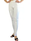 Second Skin White Spandex Costume Wetlook Shiny Metallic Sexy Trousers