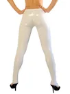 Second Skin White Spandex Costume Wetlook Shiny Metallic Sexy Trousers