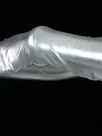 Second Skin Zentai Silver Zentai Costume Wetlook Shiny Metallic Gloves