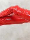 Second Skin Red PVC Gloves Zentai Accessories