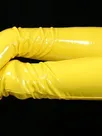Second Skin Yellow PVC Gloves Zentai Accessories