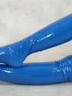 Second Skin Zentai Accessories Blue PVC Stockings