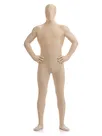 Unisex Creamy White Full Body Unitard Second Skin Costume Spandex Halloween Holiday Lycra Cosplay Suit