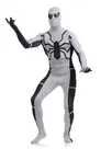 Halloween Full Body Second-skin Tights White and Black Spiderman Costume Super Hero Spandex Skinsuit Unisex Lycra Zentai Catsuits