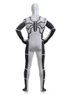 Halloween Full Body Second-skin Tights White and Black Spiderman Costume Super Hero Spandex Skinsuit Unisex Lycra Zentai Catsuits