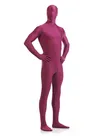 Burgundy Red Wine Color Full Body Morph Costume Spandex Holiday Unisex Unitard Second Skin Zentai Suit