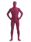 Burgundy Red Wine Color Full Body Morph Costume Spandex Holiday Unisex Unitard Second Skin Zentai Suit