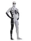 Halloween Full Body Second-skin Tights White and Black Spiderman Costume Super Hero Spandex Skinsuit Unisex Lycra Zentai Catsuits