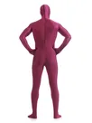 Burgundy Red Wine Color Full Body Morph Costume Spandex Holiday Unisex Unitard Second Skin Zentai Suit