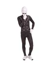Black and White Stripe Full Body Second Skin Costume Halloween Spandex Skinsuit Holiday Unisex Cosplay Zentai Suit