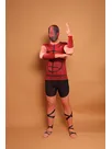 Red Armor Full Body Second Skin Costume Halloween Spandex Skinsuit Holiday Unisex Cosplay Zentai Suit