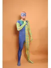 Split Color Full Body Second Skin Costume Halloween Spandex Skinsuit Holiday Unisex Cosplay Zentai Suit