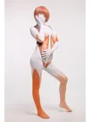 Orange and White Halloween Full Body Second Skin Costume Spandex Skinsuit Holiday Unisex Cosplay Zentai Suit