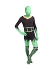 Black and Green Elf Full Body Second Skin Costume Halloween Spandex Skinsuit Holiday Unisex Cosplay Zentai Suit