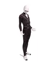 Black and White Stripe Full Body Second Skin Costume Halloween Spandex Skinsuit Holiday Unisex Cosplay Zentai Suit