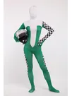 Green Formula One Full Body Second Skin Costume Spandex Skinsuit Holiday Unisex Cosplay Zentai Suit